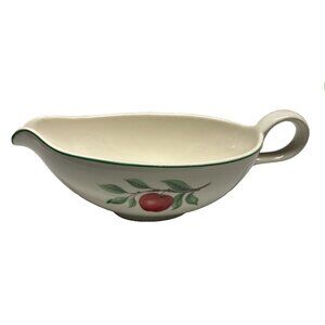 Homer Laughlin Rhythm Gravy Boat Red Apple Pink Flowers